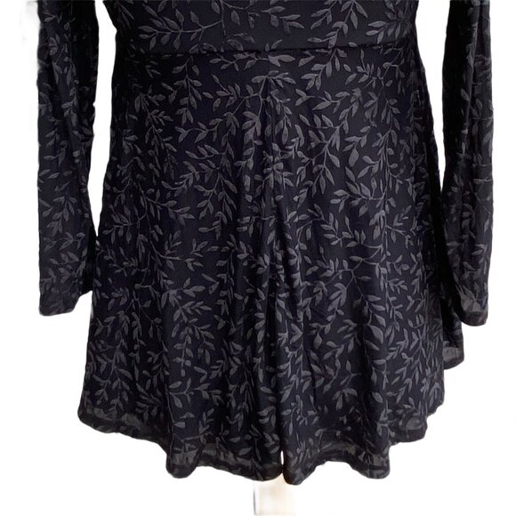 Y2K Velvet Burnout Babydoll Top Sz L Black Sheer Fairy Grunge Whimisgoth - Picture 9 of 14